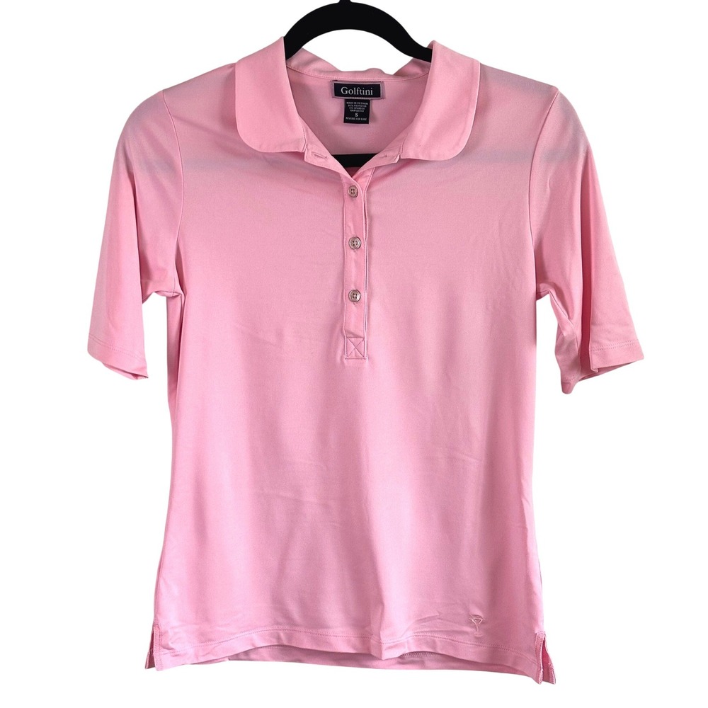 Golftini Pink Performance Golf Polo Shirt Short Sleeve Stretch Womens Small